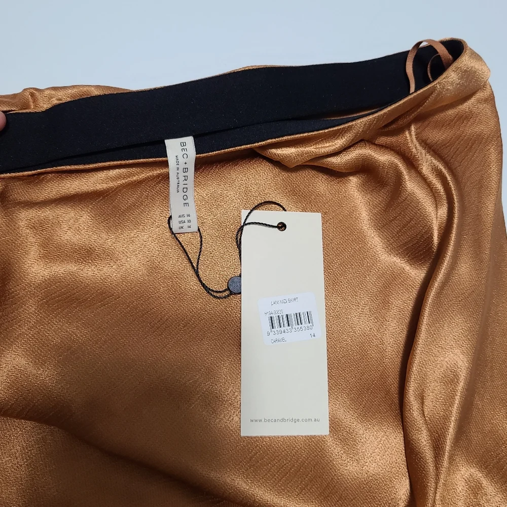 BEC & BRIDGE Lana midi skirt sz 10 in caramel - Picture 11 of 14